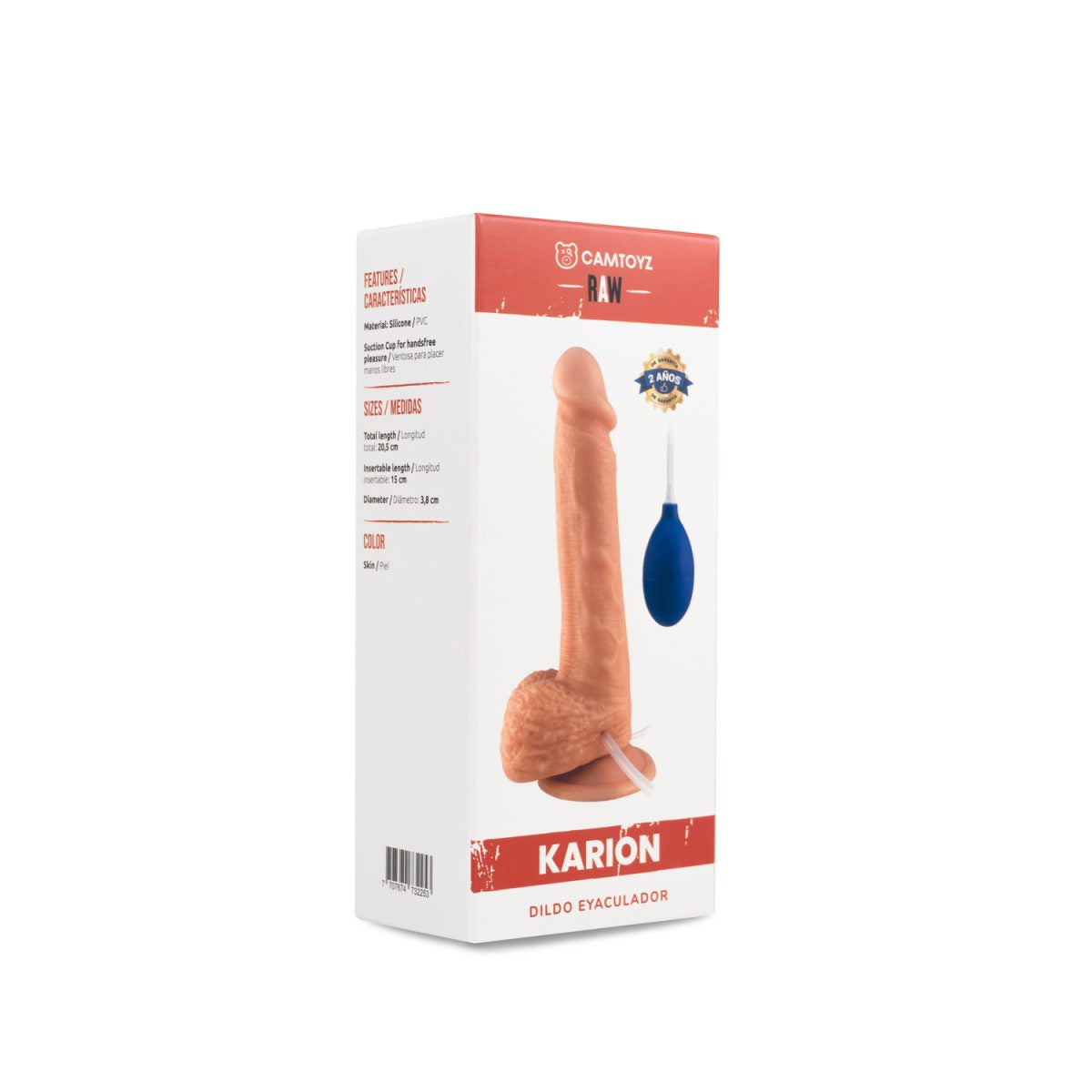 RAW DILDO REALISTA EYACULADOR KARION 21.5 CM
