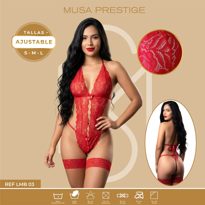 CONJUNTO LENCERIA ROJO MUSA PRESTIGE