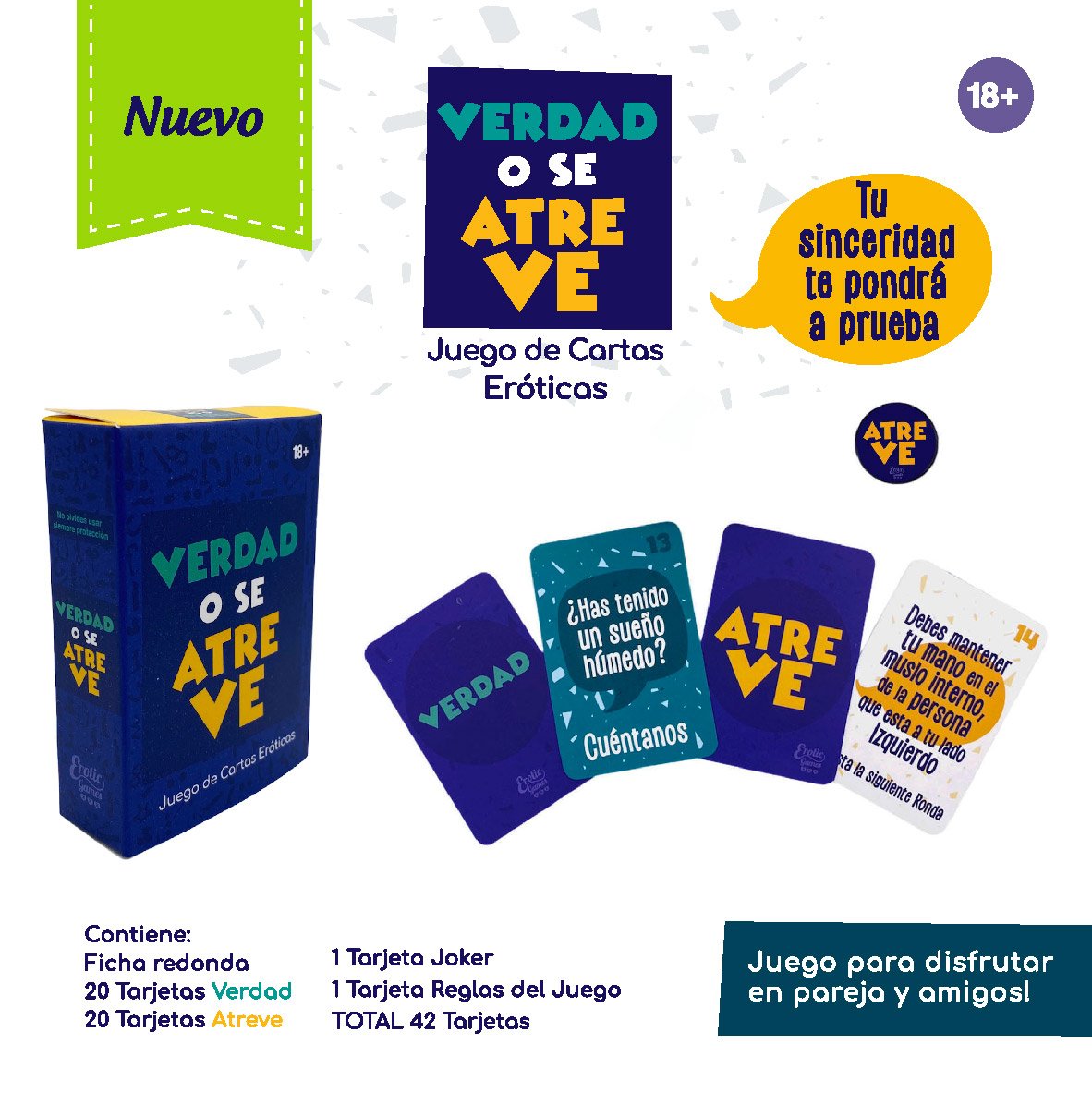 JUEGO DE CARTAS ERÓTICAS VERDAD O SE ATREVE