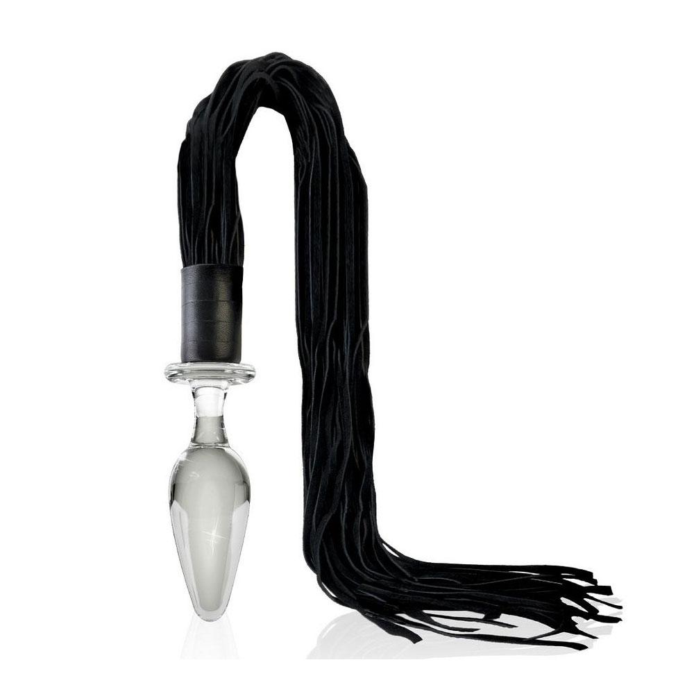 PLUG ANAL DE VIDRIO CON LÁTIGO FLAGELO