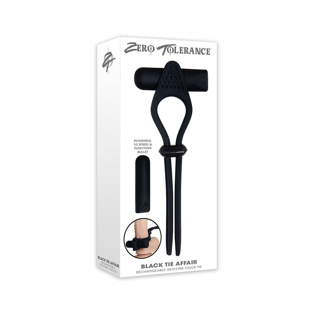 ANILLO VIBRADOR PARA EL PENE CORBATA NEGRA ZERO TOLERANCE