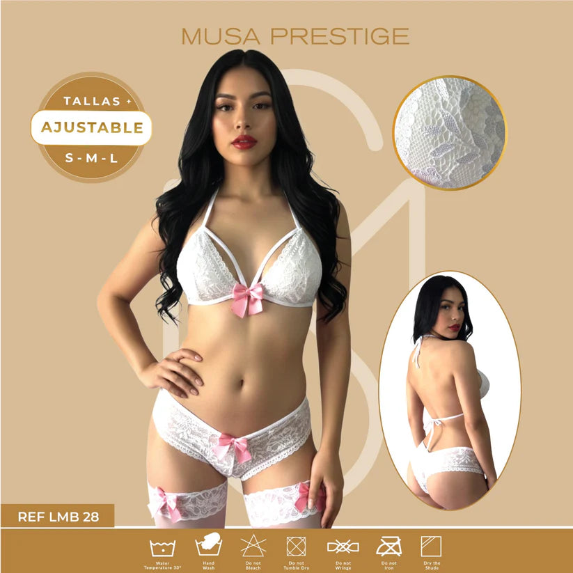 CONJUNTO LENCERIA BLANCO MUSA PRESTIGE
