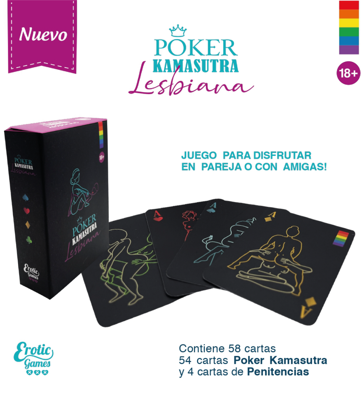 JUEGO DE CARTAS POKER KAMASUTRA LESBI
